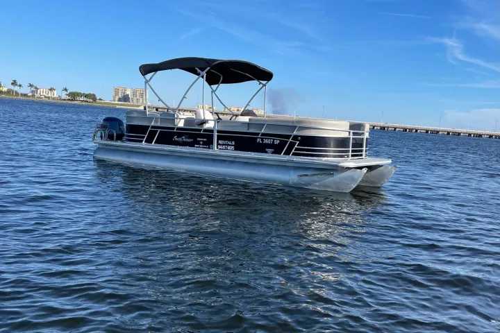 a pontoon in a body of water