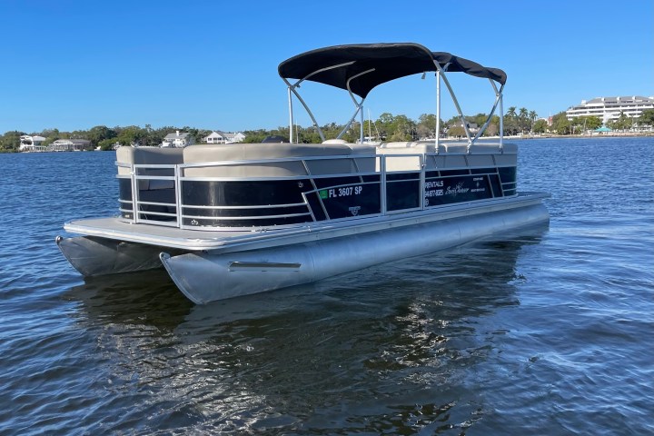 a pontoon in a body of water